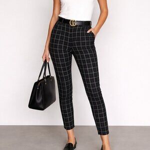 GAP Black White Plaid Skinny Ankle Pants